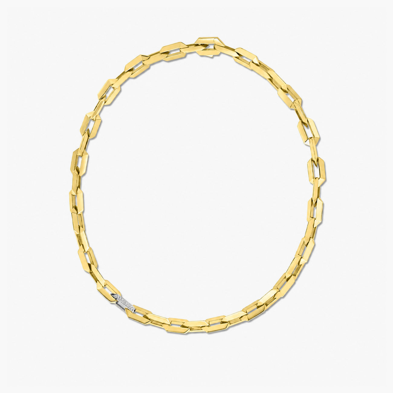Roberto Coin Classic Chain Link Diamond Station Necklace