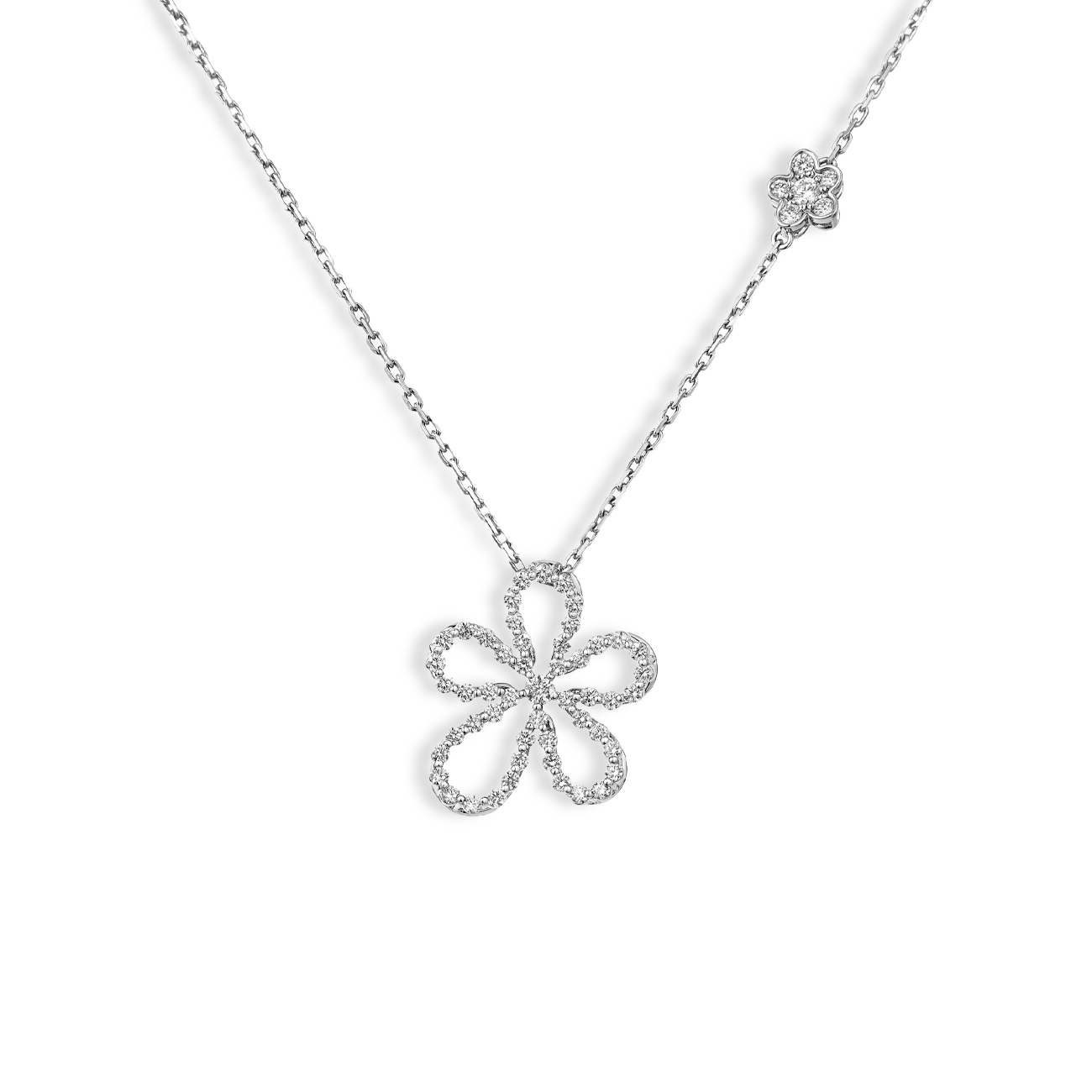 Roberto Coin Jasmine Open Flower Pendant Necklace