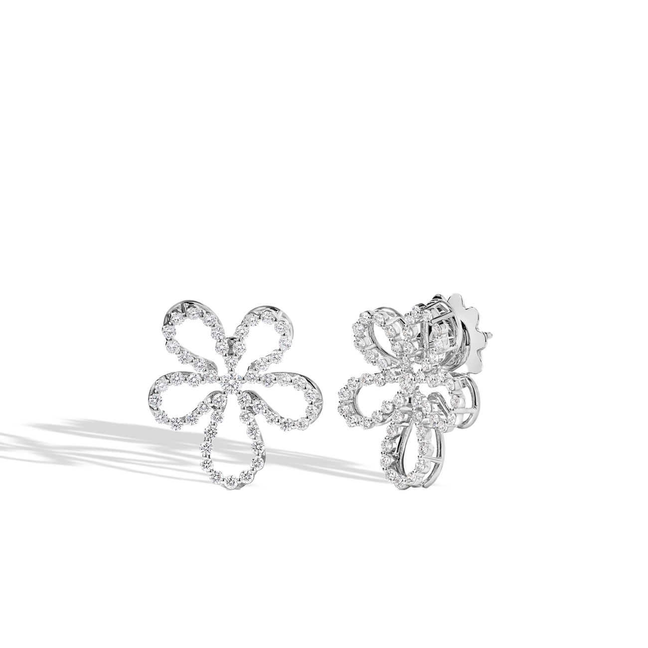 Roberto Coin Jasmine Rounded Flower Stud Earrings