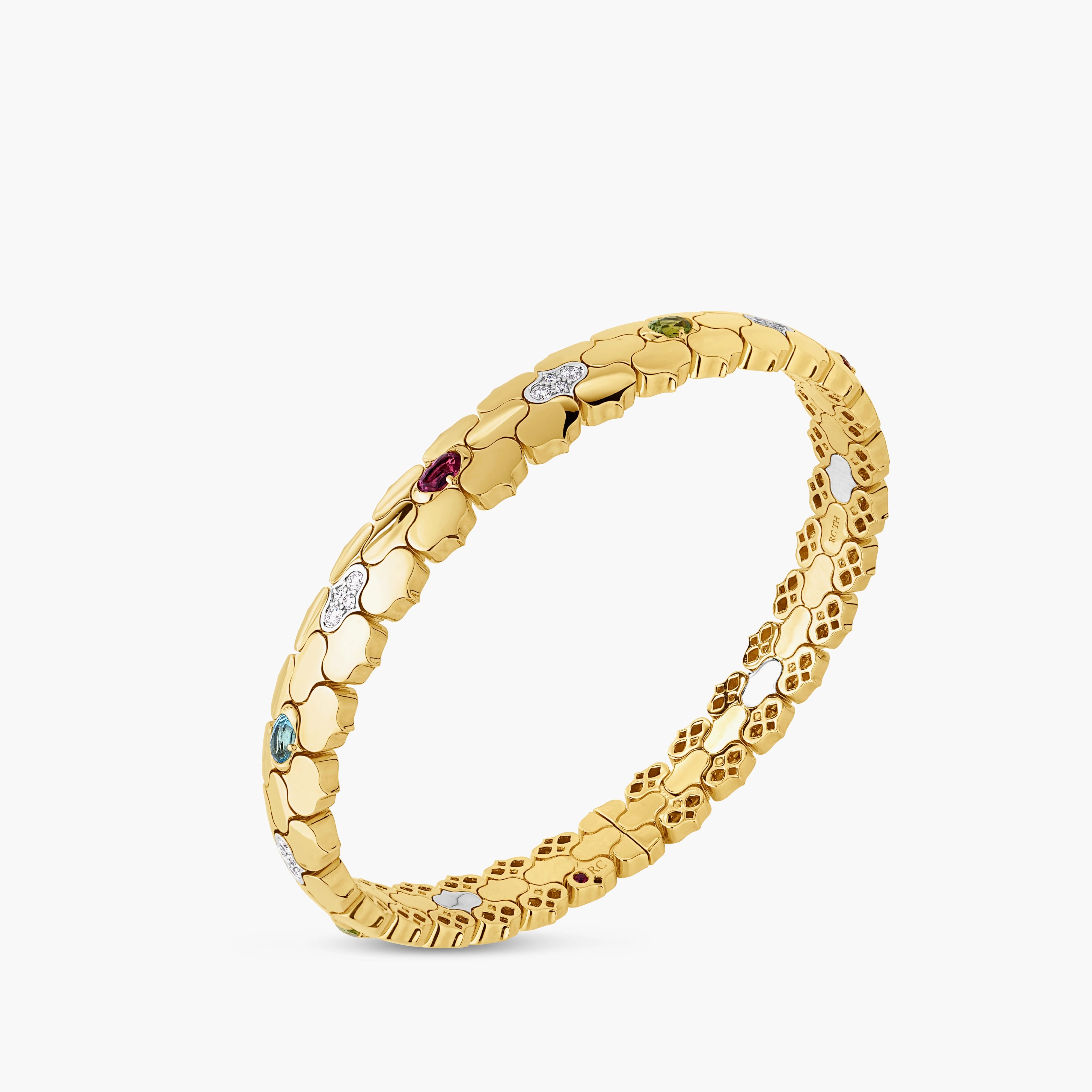 Roberto Coin Cobra Multi-Stone Bangle Bracelet