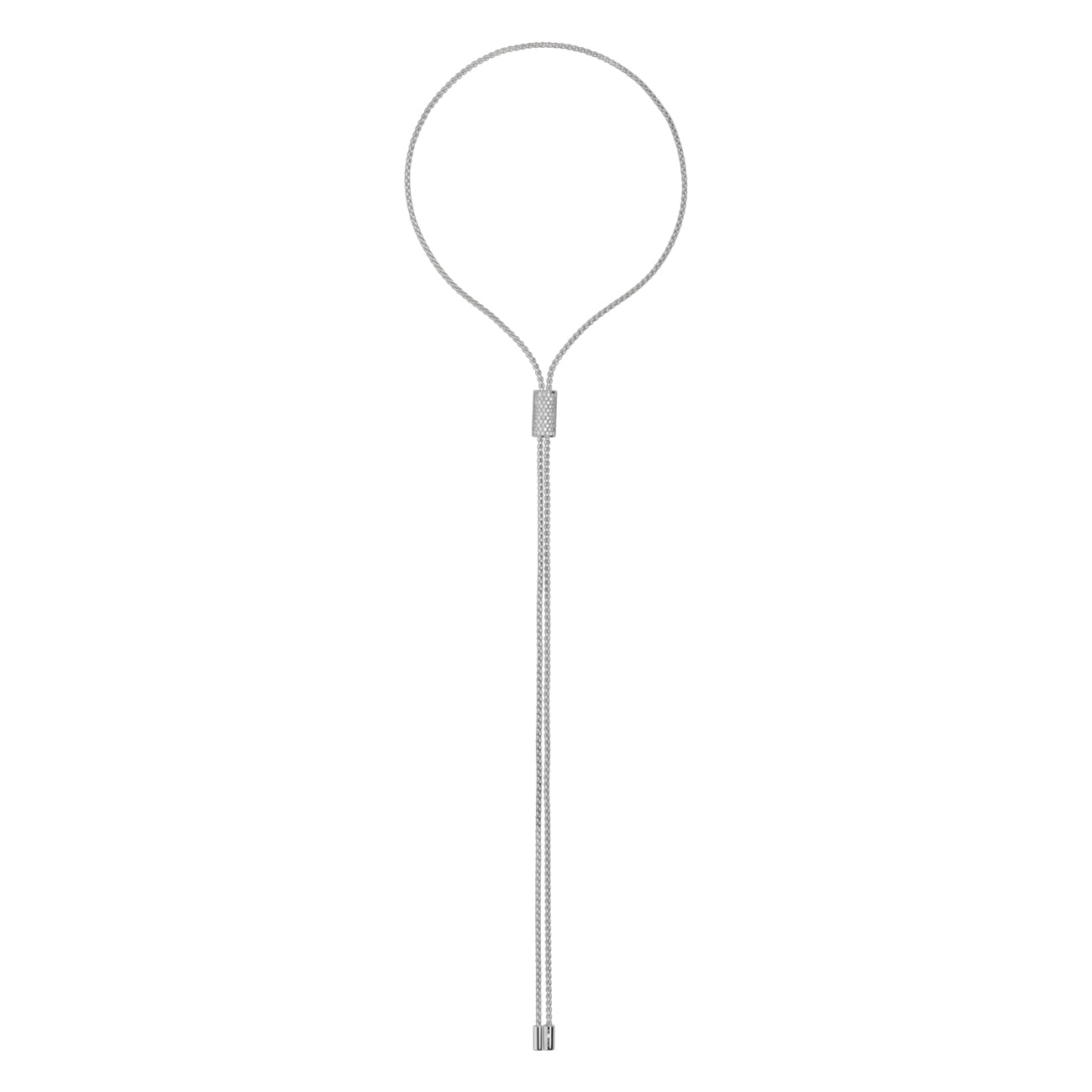 Fope Aria White Gold Diamond Pave Long Slider Necklace - 35in