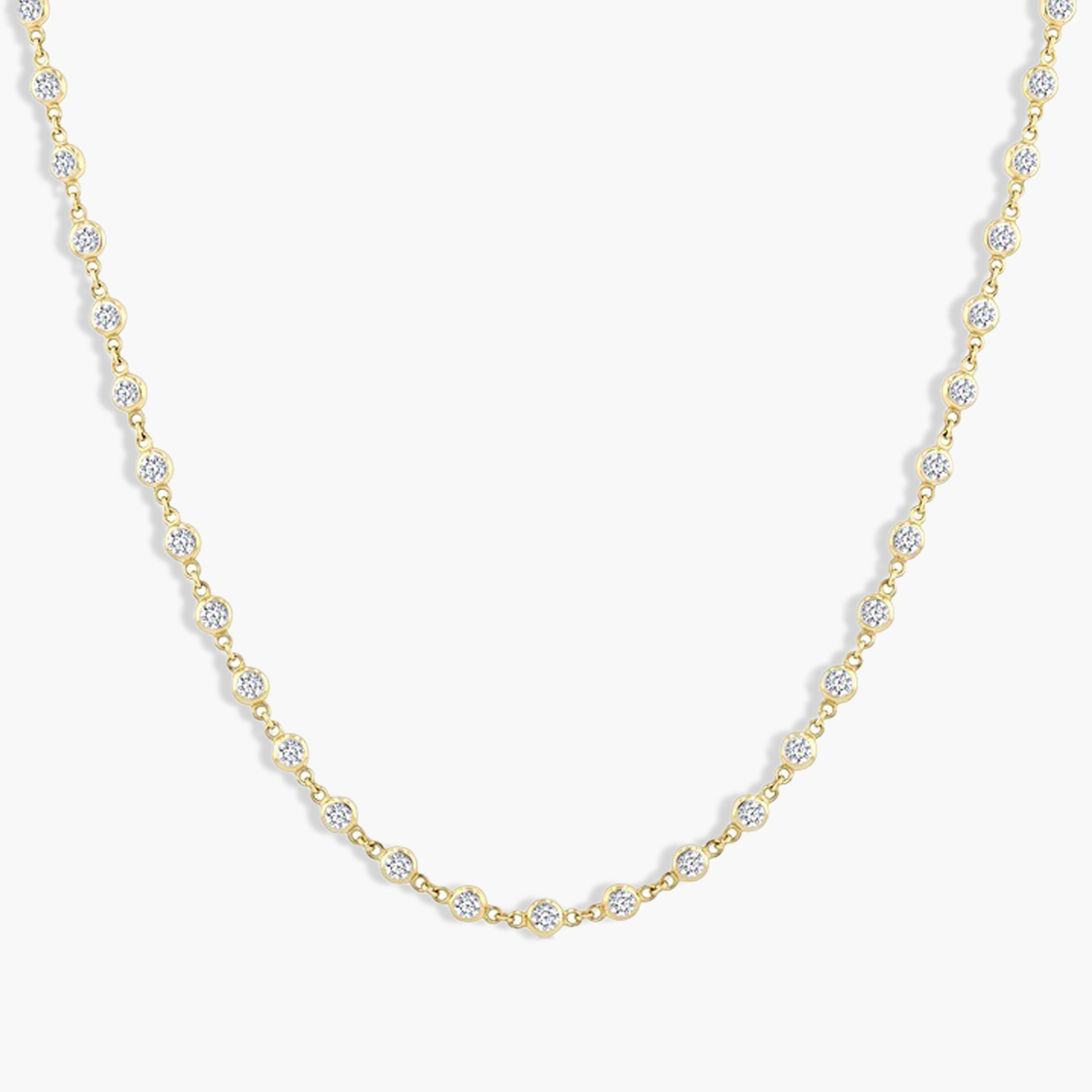 3 Carat Diamond Bezel-Set Station Necklace