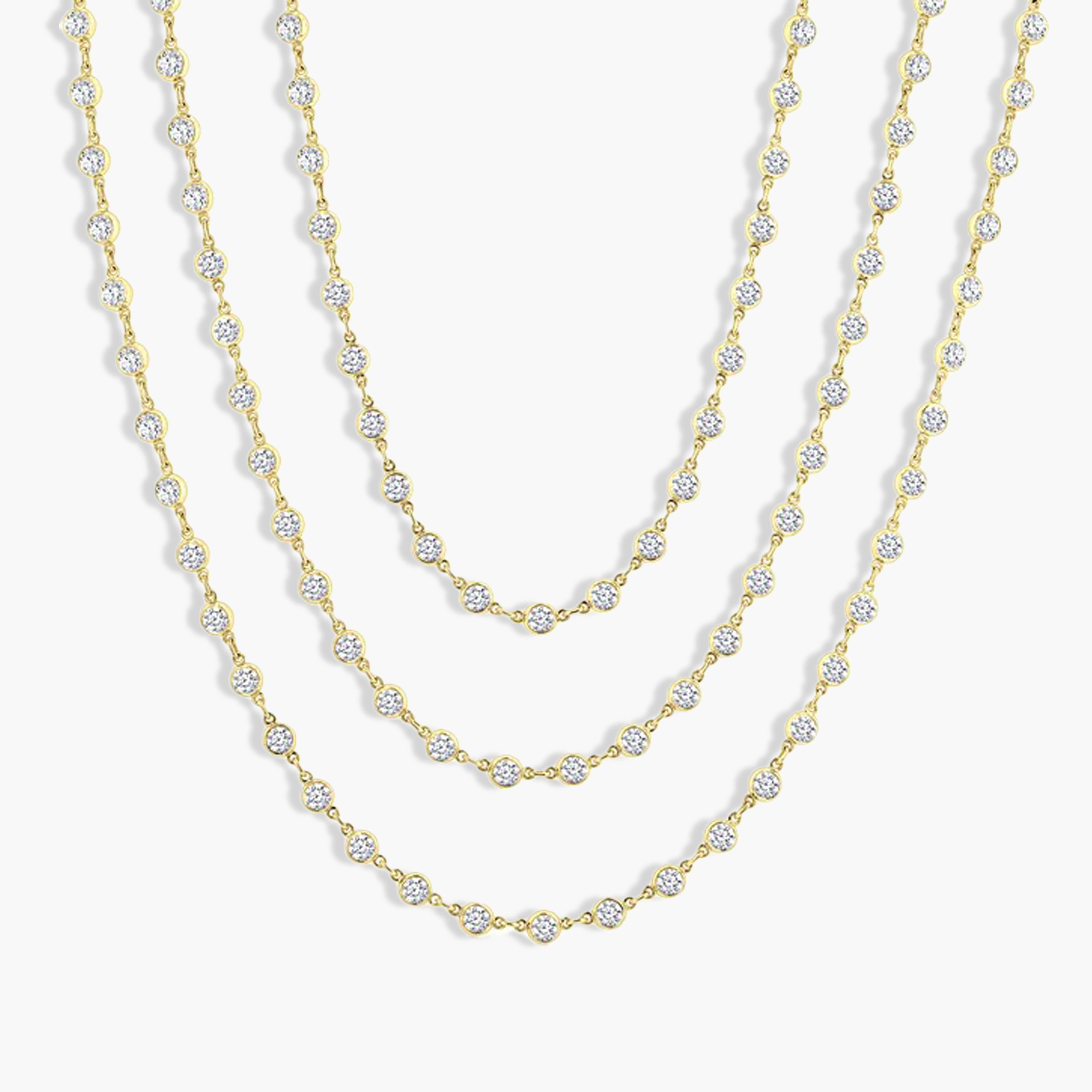 20 Carat Diamond Bezel Chain Necklace