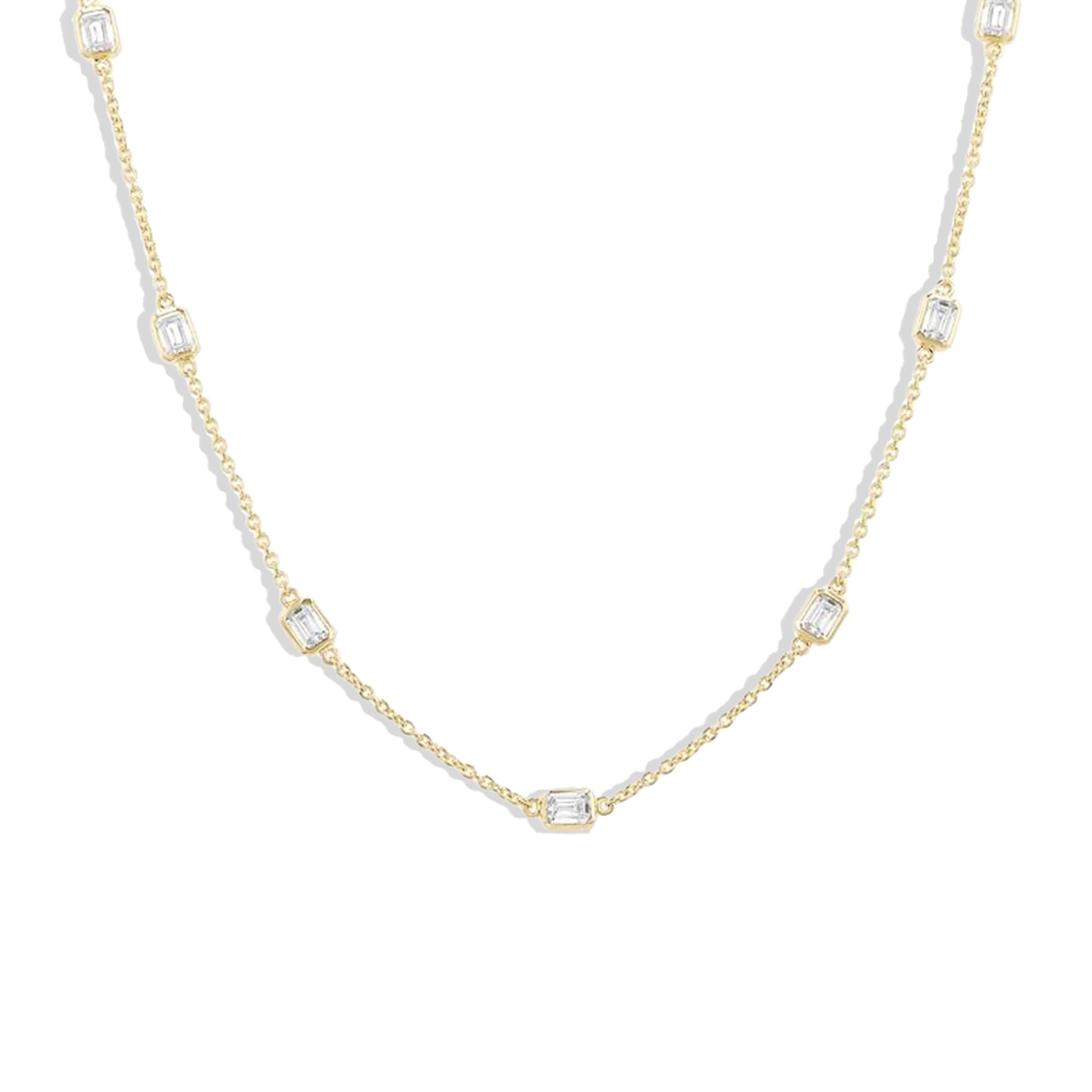 2 Carat Emerald-Cut Diamonds By The Yard Necklace
