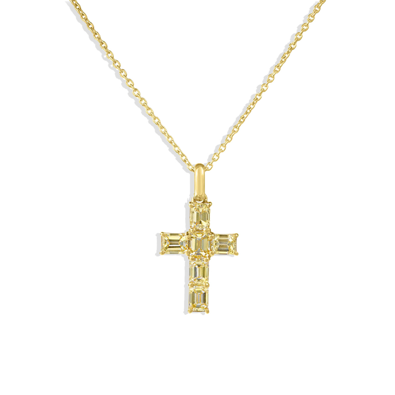 Roberto Coin Yellow Diamond Cross Pendant Necklace