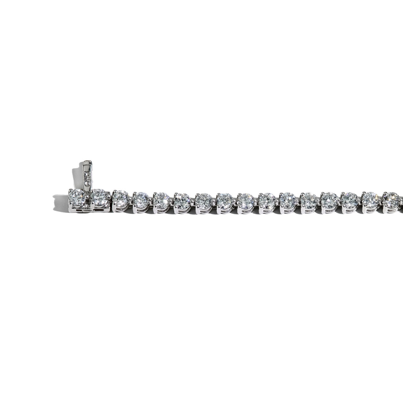 9 Carat Floating Diamond Tennis Bracelet in 14K White Gold