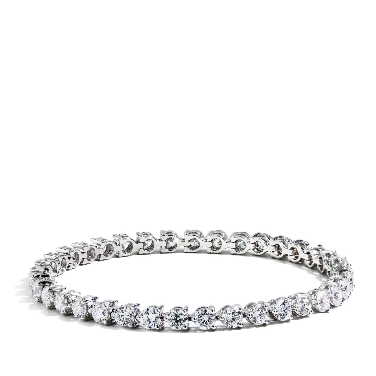9 Carat Floating Diamond Tennis Bracelet in 14K White Gold