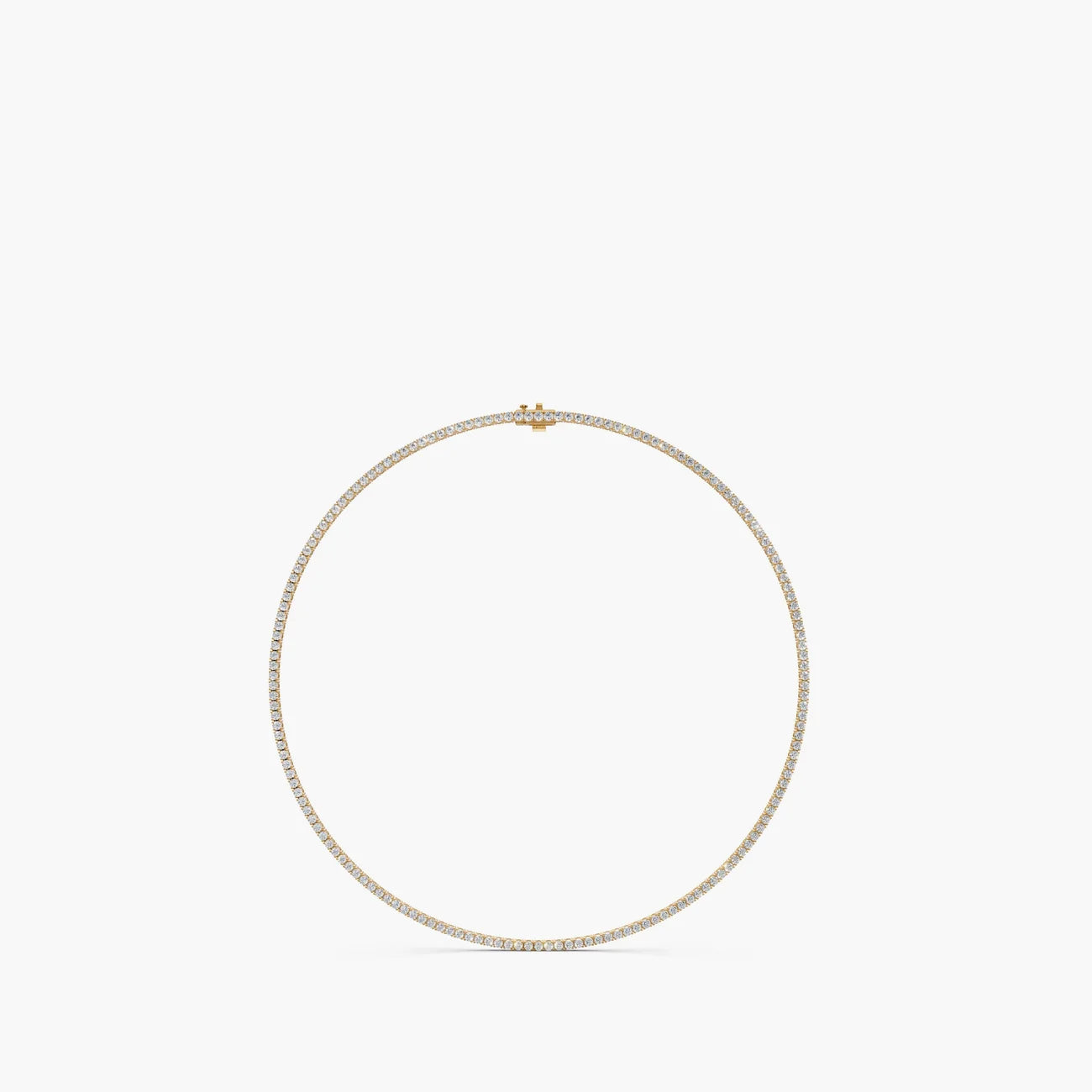 14K Gold 9 Carat Lab Grown Diamond Tennis Necklace