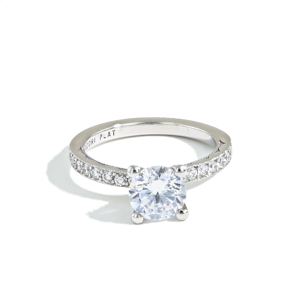 Tacori Sculpted Crescent Pave Solitaire Engagement Ring Setting
