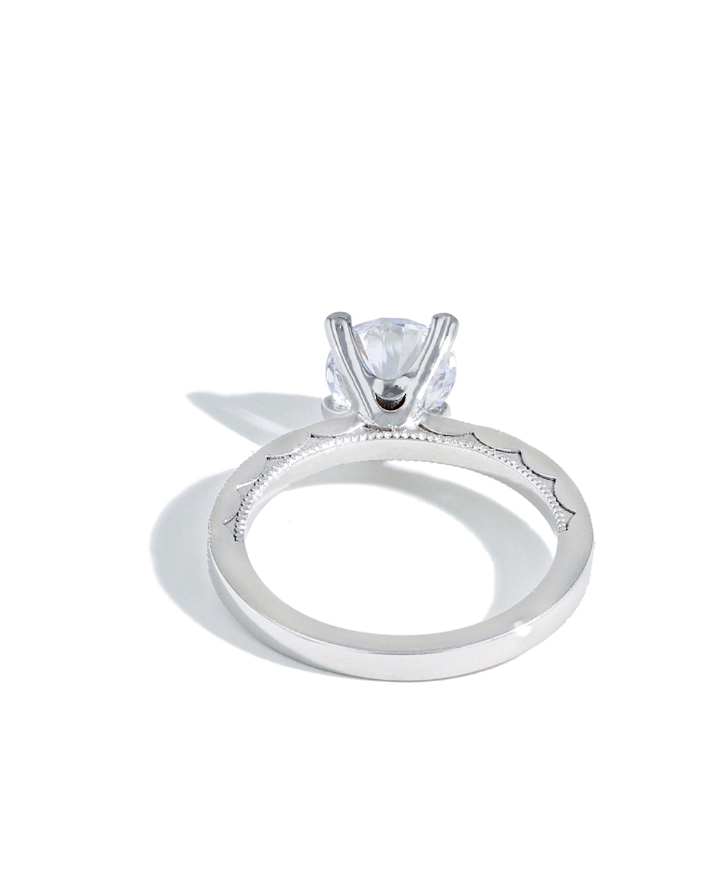 Tacori Sculpted Crescent Pave Solitaire Engagement Ring Setting