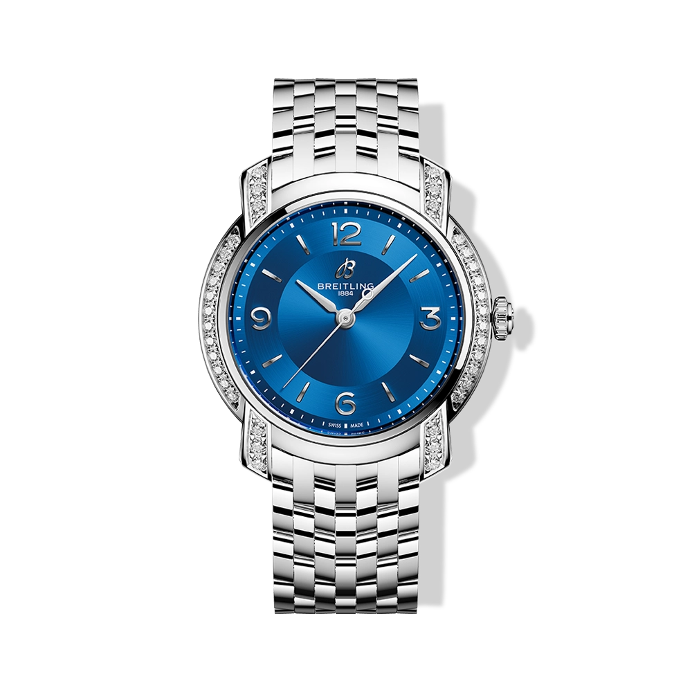 Breitling Lady Premier 32 with Radiant Blue Dial with Lab Diamonds