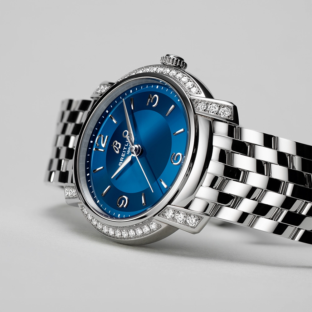 Breitling Lady Premier 32 with Radiant Blue Dial with Lab Diamonds