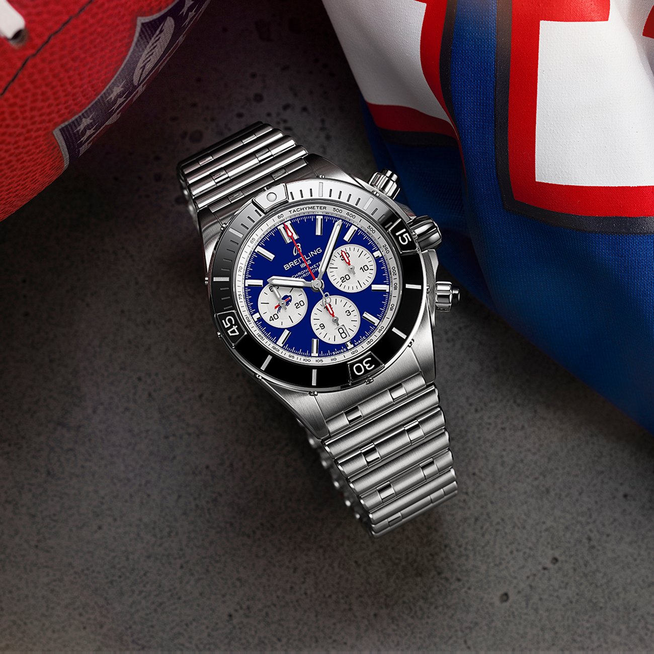 Breitling Super Chronomat B01 44 Buffalo Bills Stainless Steel Watch