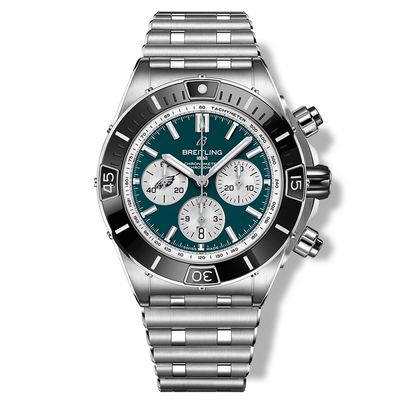 Breitling Super Chronomat B01 44 Philadelphia Eagles Stainless Steel Watch