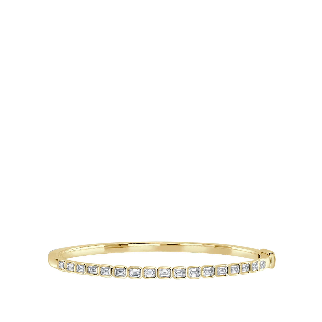 1 Carat Emerald-Cut Diamond Bangle Bracelet