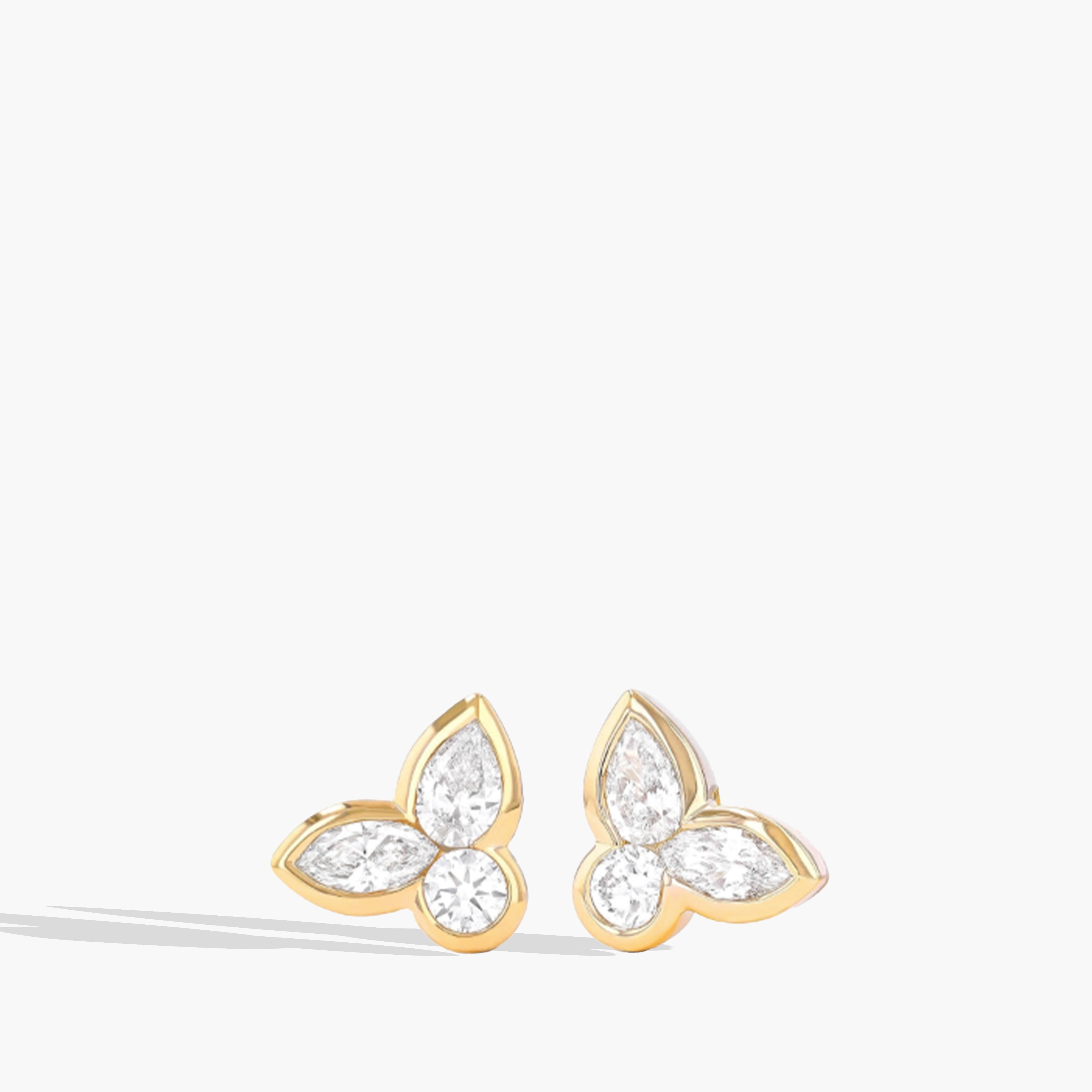 1 Carat Multi-Shape Diamond Bezel-Set Stud Earrings