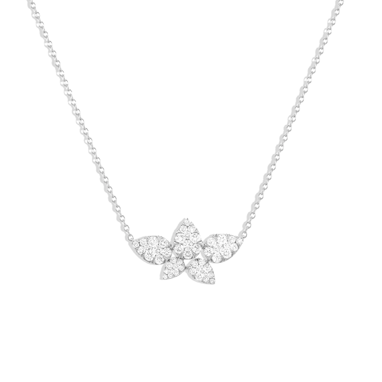 Floral Diamond Pendant Necklace