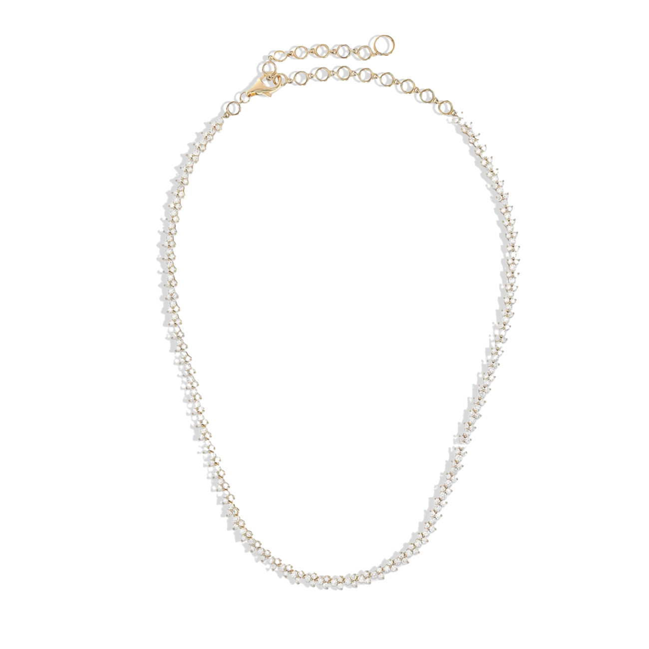7 Carat Three Cluster Diamond Necklace