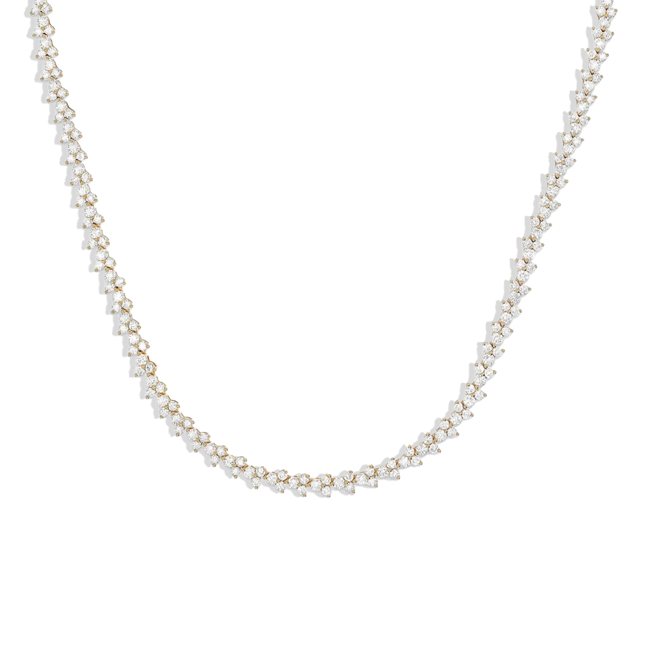 7 Carat Three Cluster Diamond Necklace