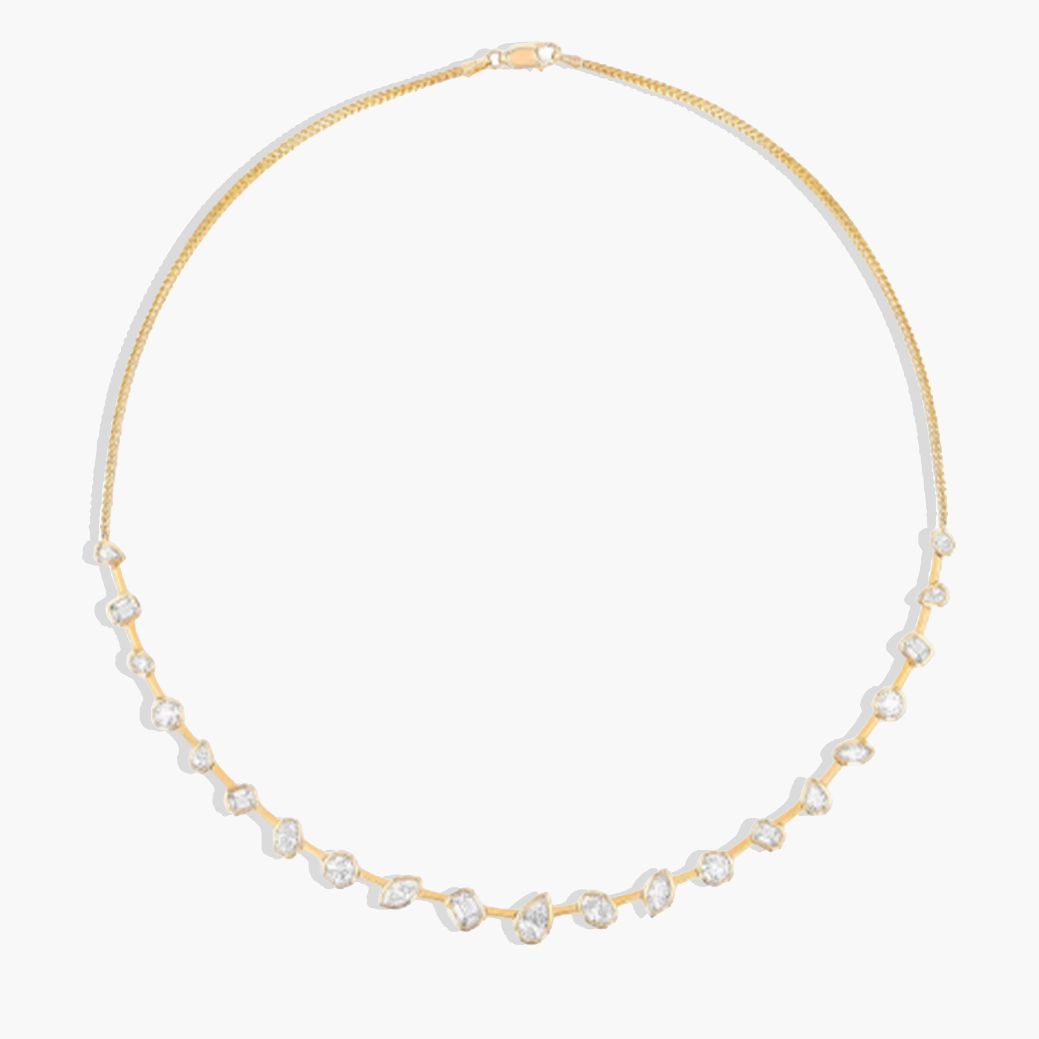 5 Carat Mixed Shape Diamond Bezel-Set Necklace