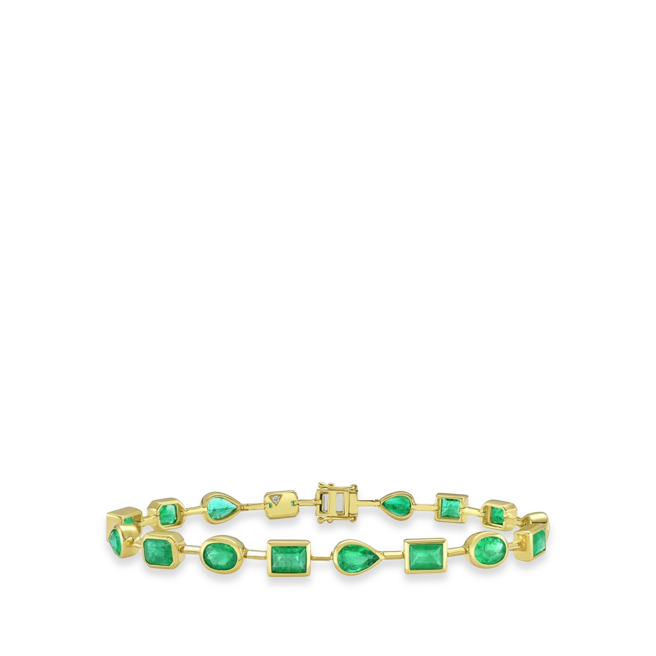 Emerald Bezel Mixed Shape Bracelet