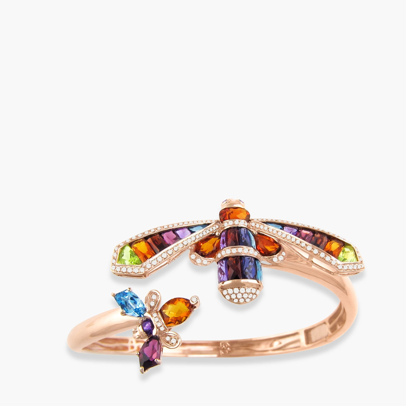 Bellarri Multi Gemstone Queen Bee Bangle Bracelet