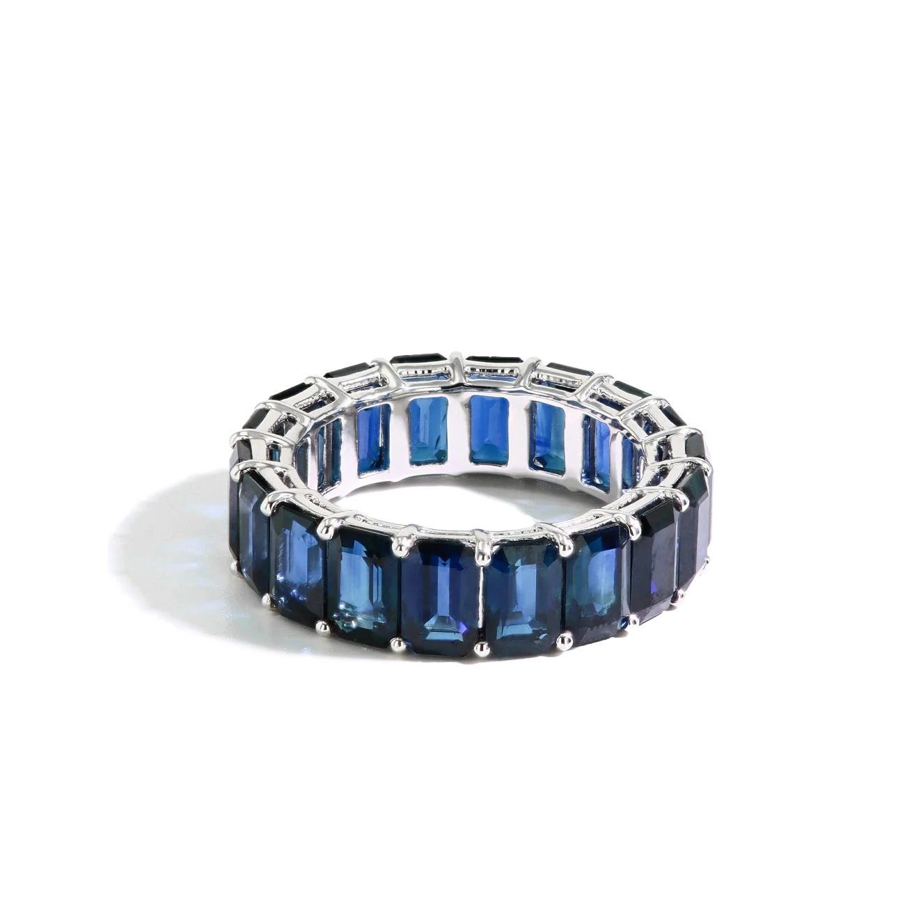 Blue Sapphire Fancy Shape Eternity Band