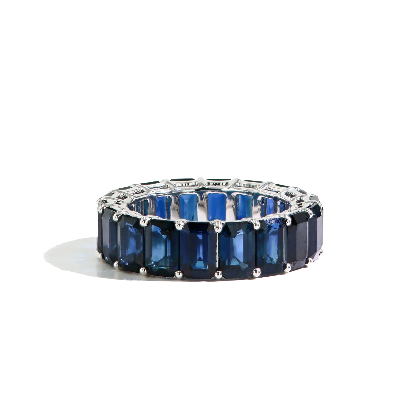 Blue Sapphire Fancy Shape Eternity Band