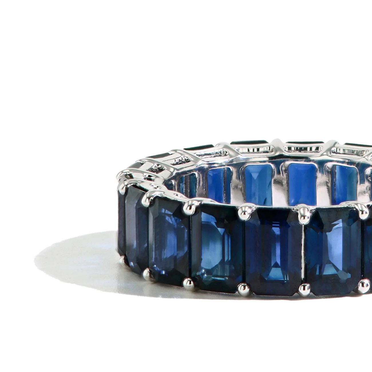 Blue Sapphire Fancy Shape Eternity Band