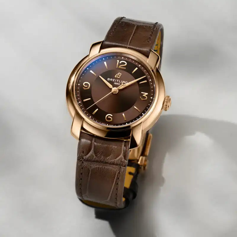 Breitling Lady Premier 36 with Brown Dial in Red Gold