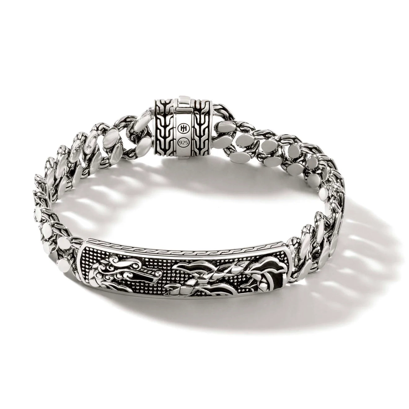 John Hardy Legends Naga Silver 11mm Curb Link ID Bracelet