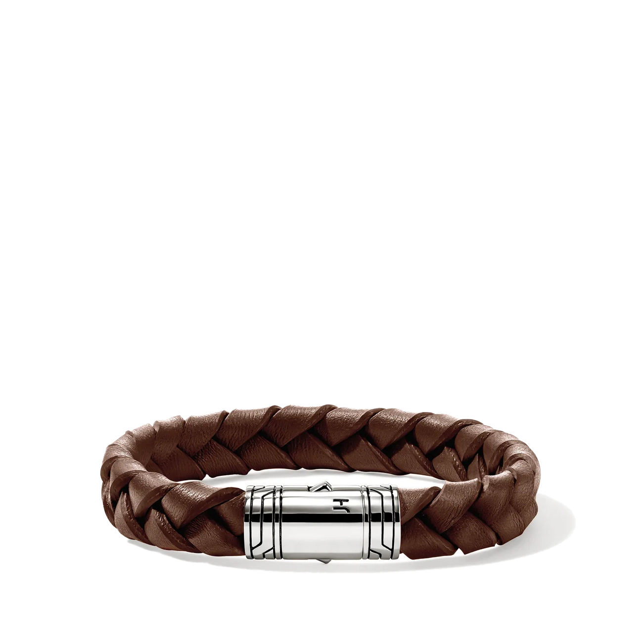 John Hardy Men's Braided Brown Leather 10mm Bracelet