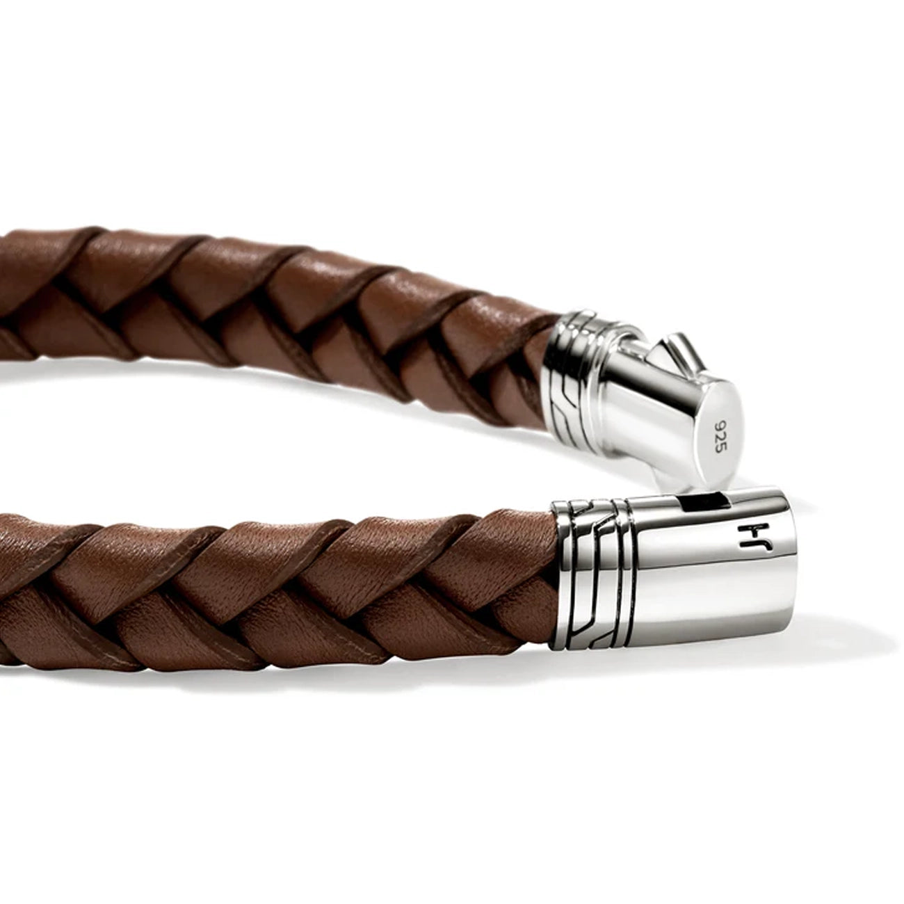 John Hardy Men's Braided Brown Leather 10mm Bracelet