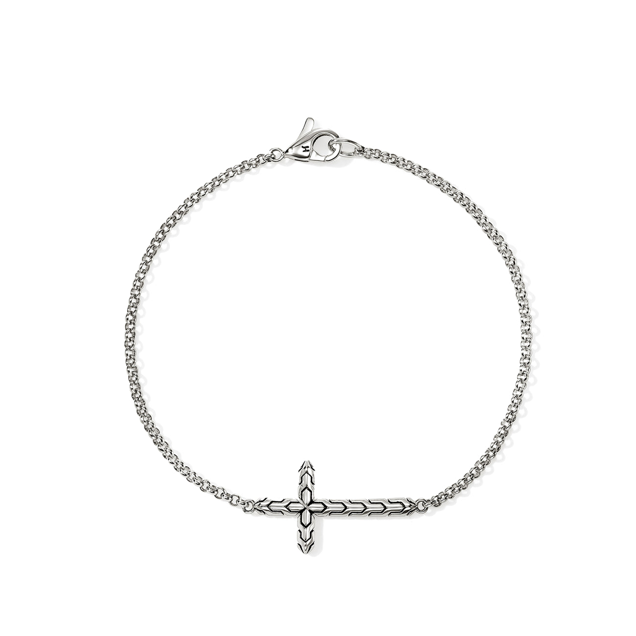 John Hardy Essentials Silver Cross 2mm Chain Bracelet