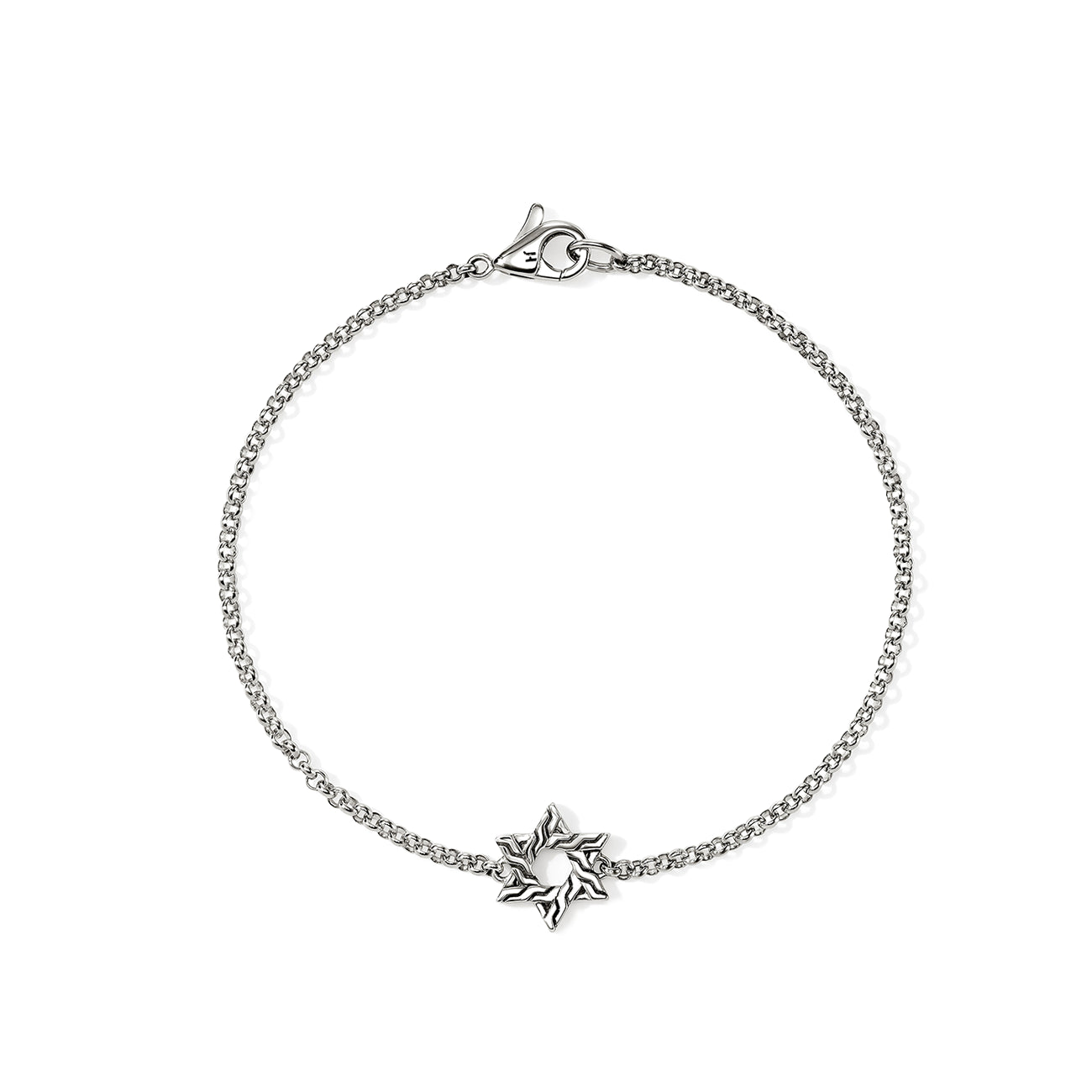 John Hardy Essential Star of David 2mm Silver Chain Bracelet