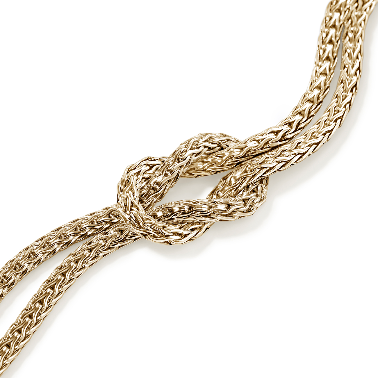 John Hardy Love Knot 7mm Gold Double Row Bracelet