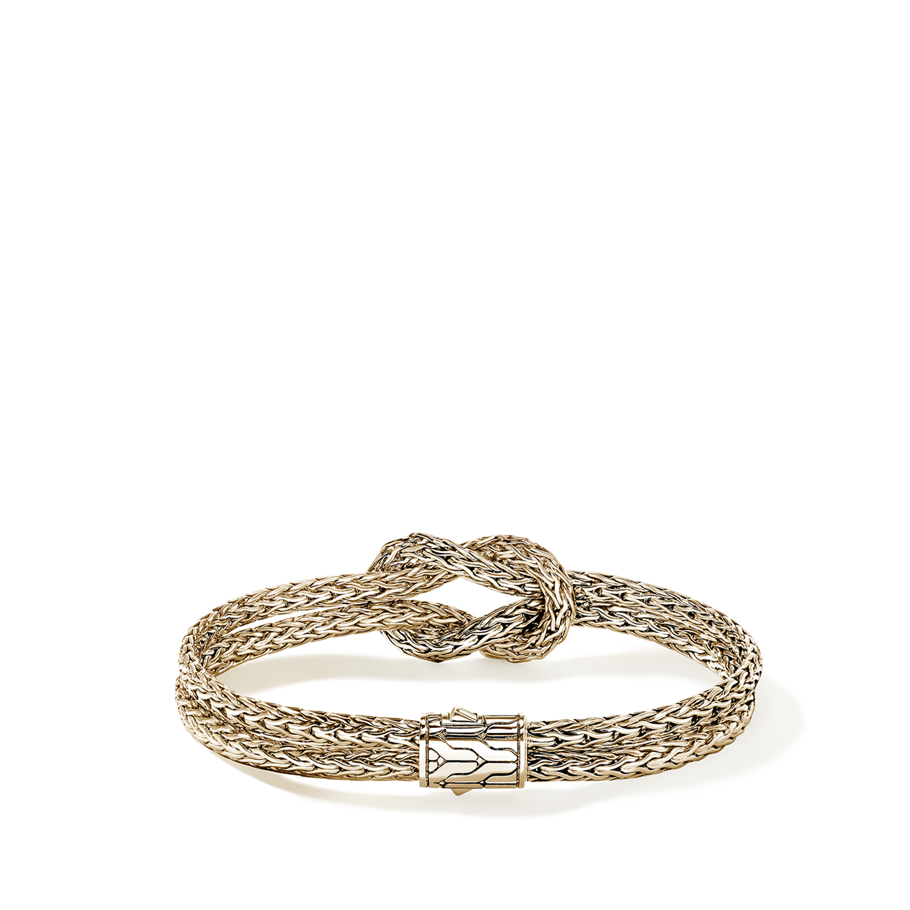 John Hardy Love Knot 7mm Gold Double Row Bracelet