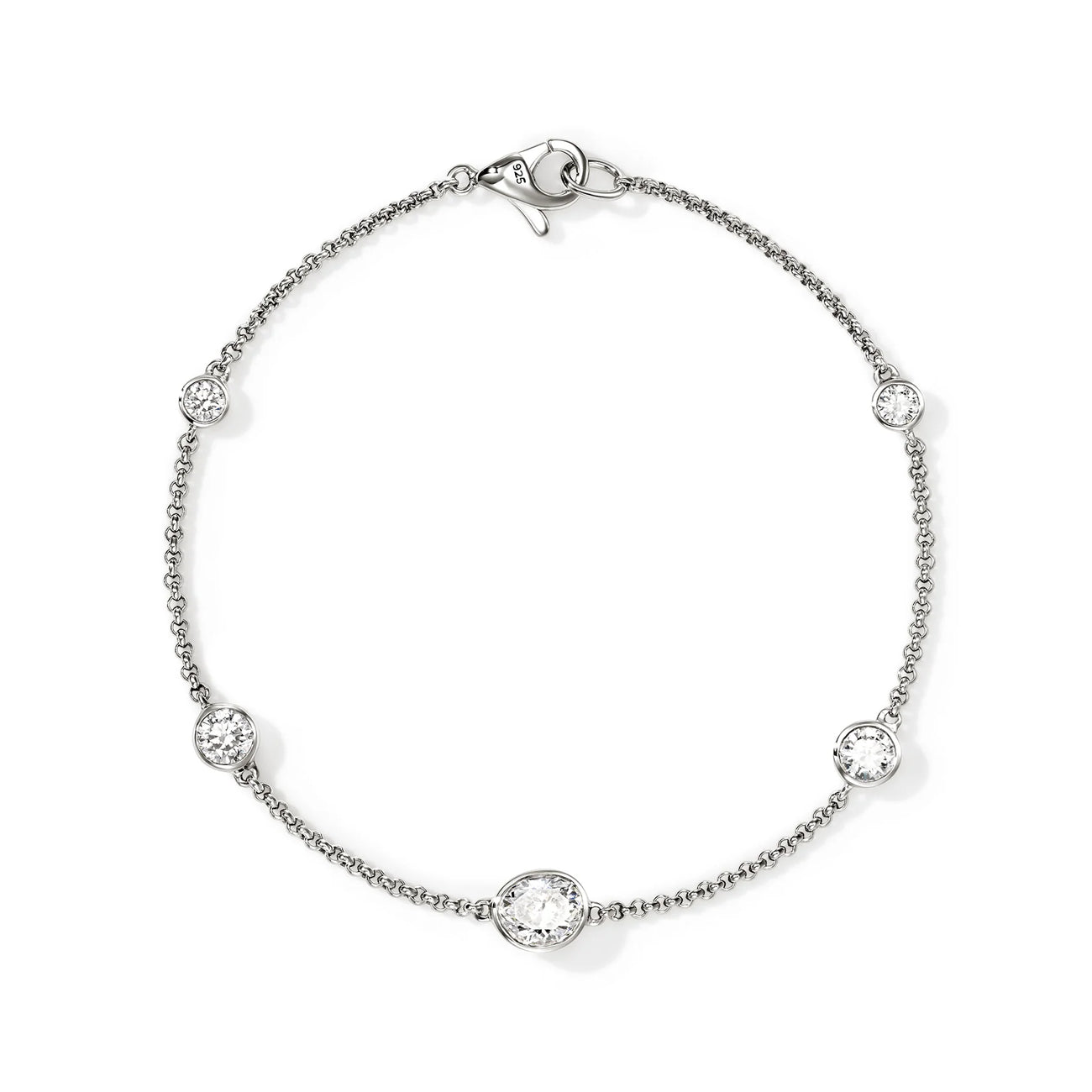 John Hardy Lovestruck Lab Grown Diamond Station Silver Bracelet