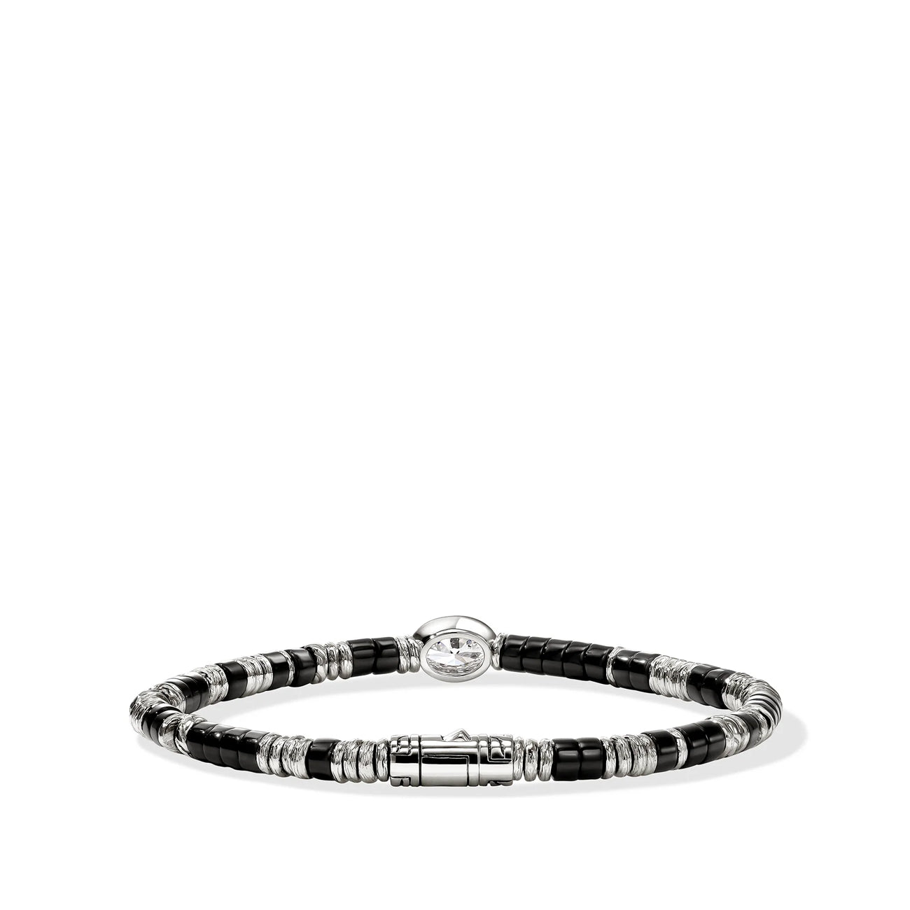 John Hardy Lovestruck Onyx and Lab Grown Diamond Heishi Bracelet