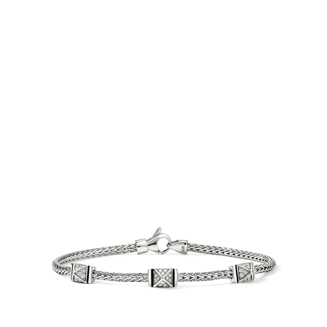 John Hardy Icon Stud Silver Diamond 2.5mm Bracelet