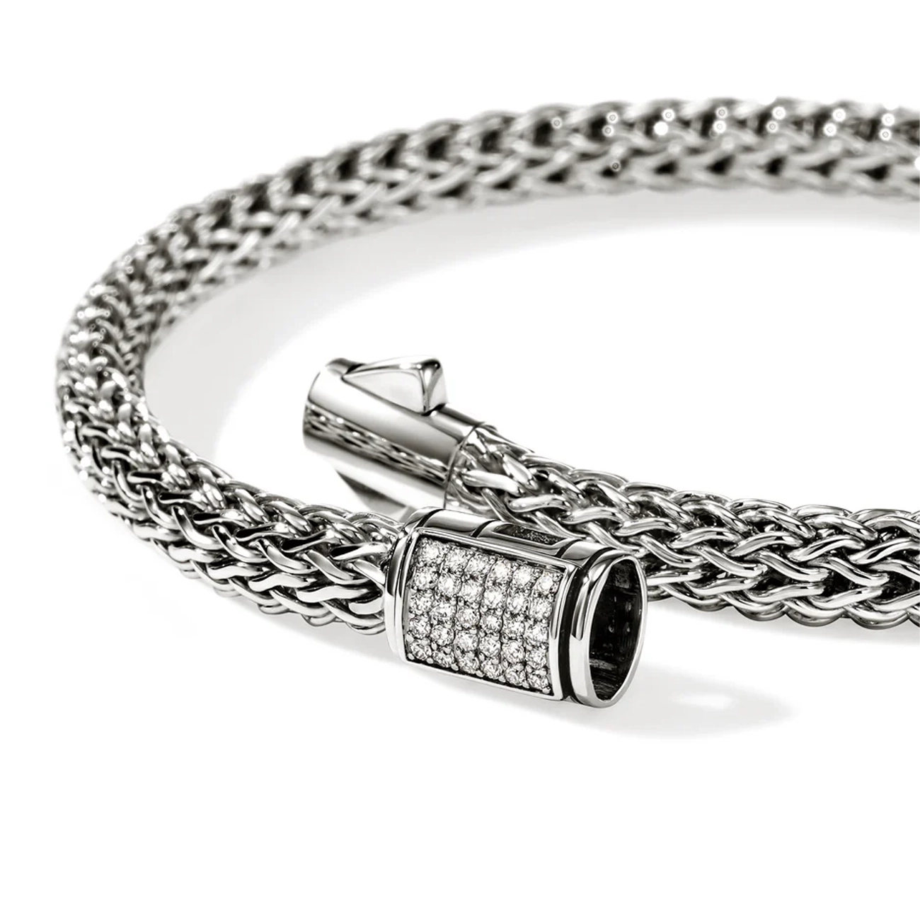 John Hardy Icon Silver 5mm Diamond Pavé Bracelet