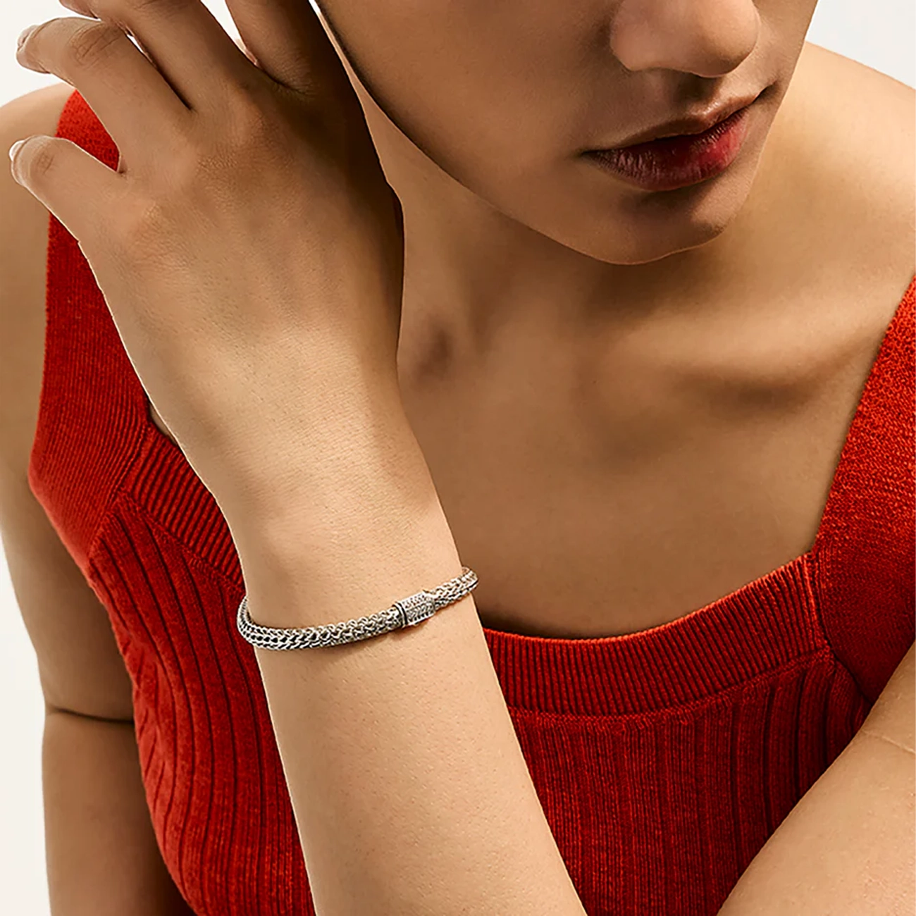 John Hardy Icon Silver 5mm Diamond Pavé Bracelet