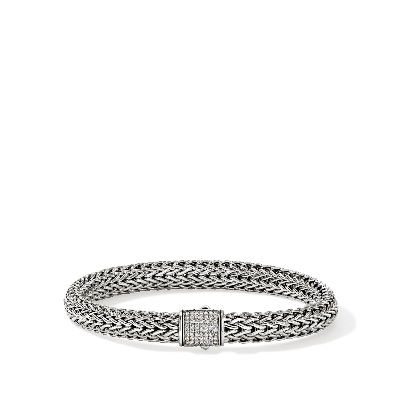 John Hardy Icon Silver 7.5mm Diamond Pavé Bracelet