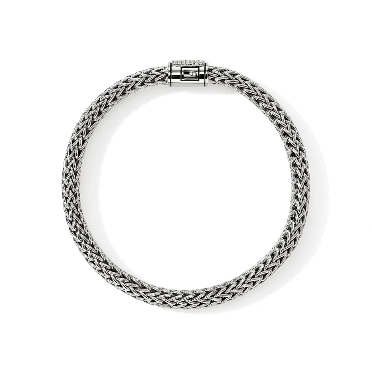 John Hardy Icon Silver 7.5mm Diamond Pavé Bracelet