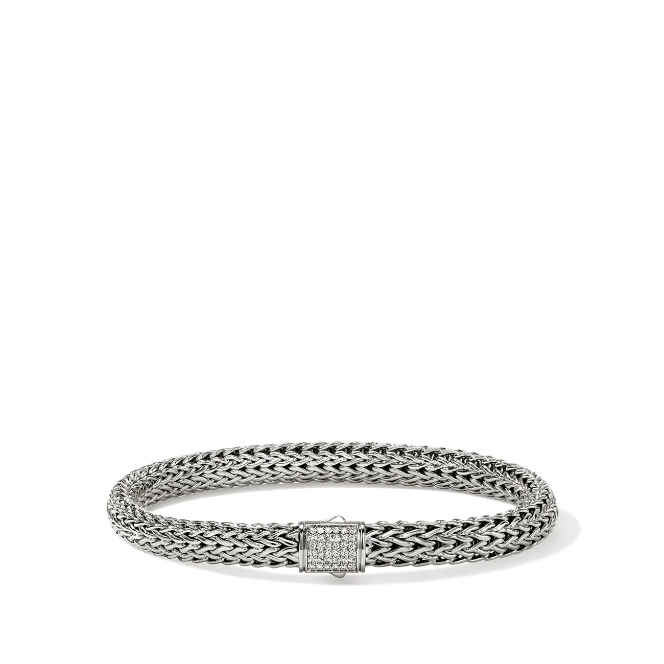 John Hardy Icon Silver 6.5mm Diamond Pavé Bracelet