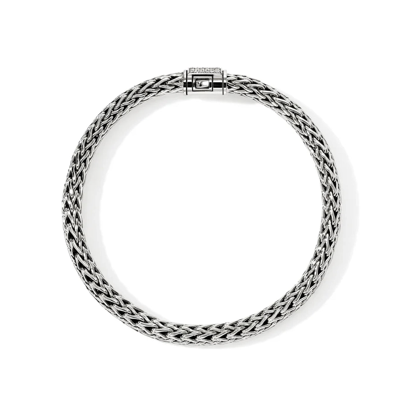 John Hardy Icon Silver 6.5mm Diamond Pavé Bracelet