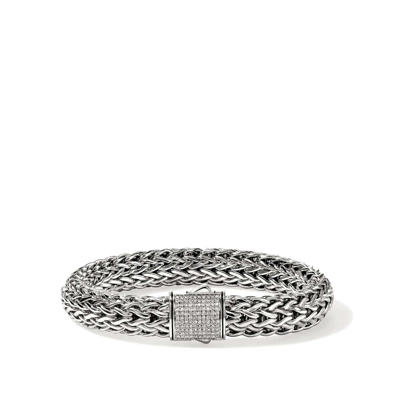 John Hardy Icon Silver 10.5mm Diamond Pavé Bracelet
