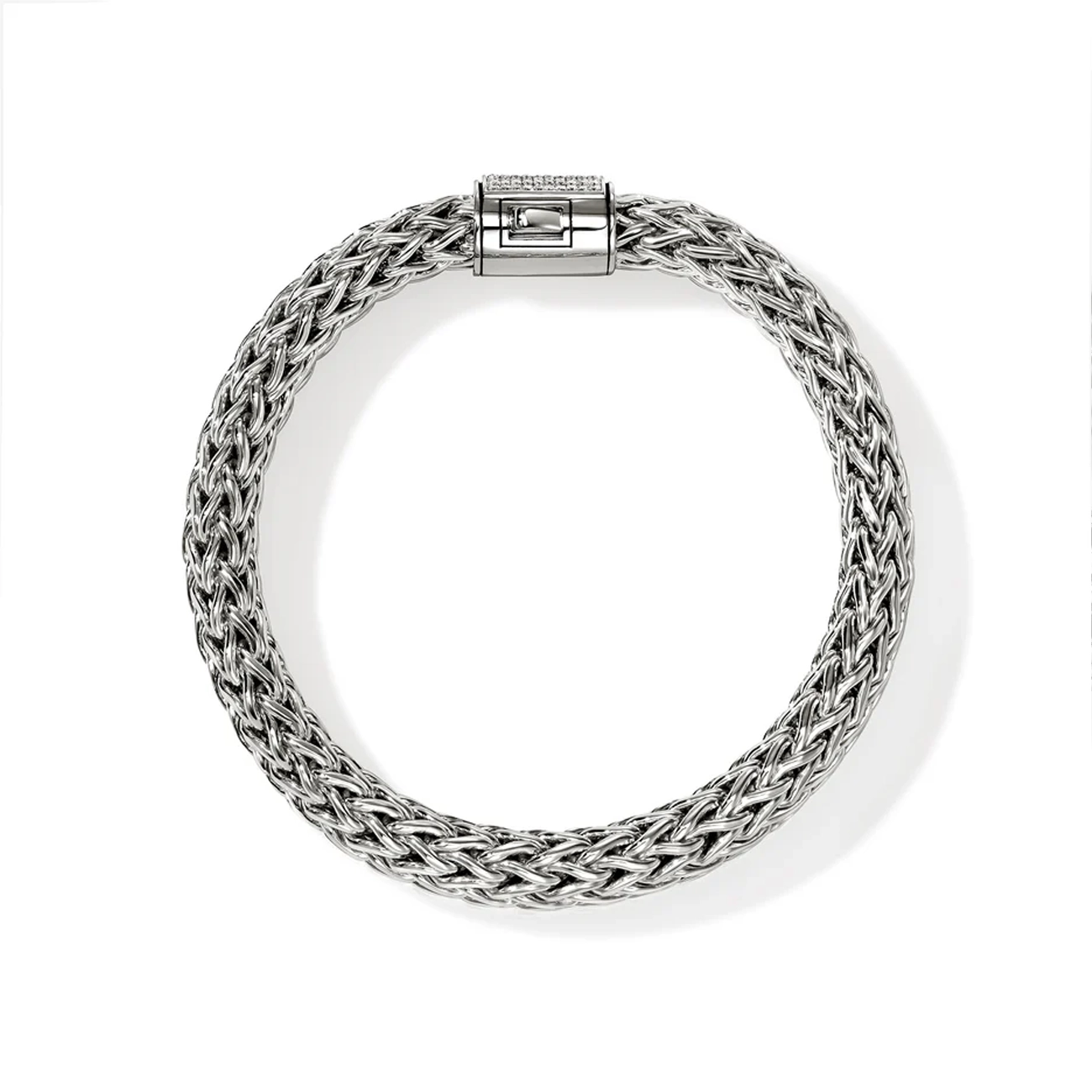 John Hardy Icon Silver 10.5mm Diamond Pavé Bracelet