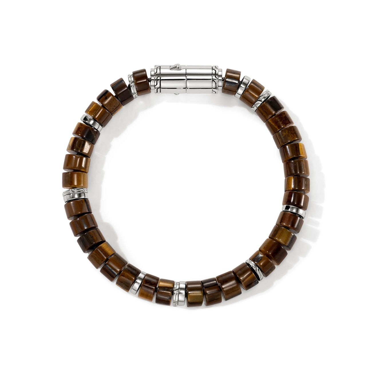 John Hardy Heishi Tiger Eye 8mm Beaded Bracelet