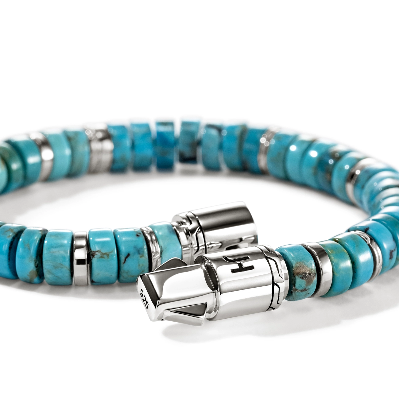 John Hardy Heishi Turquoise 8mm Beaded Bracelet